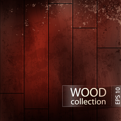 Grunge wooden board vector background set 04