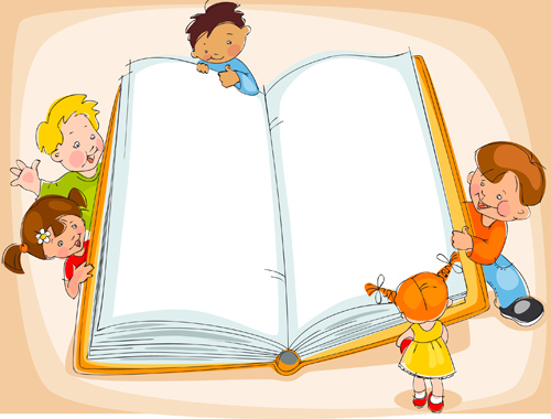 Hand drawn school kids vector background material 01