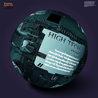 Earth with High tech background vector 02