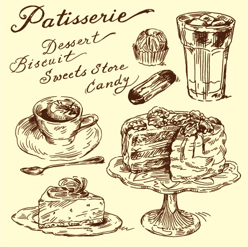 vintage illustration hand drawn food 
