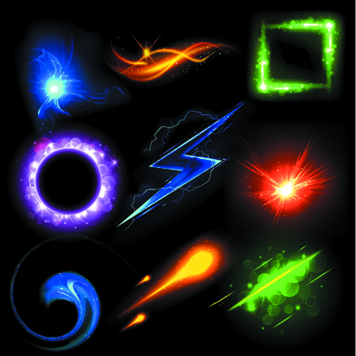 Different Light Effects design elements vector 04