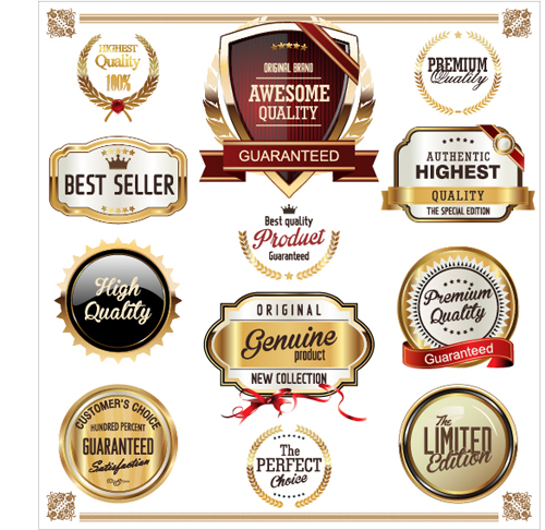 quality premium luxury labels gold 