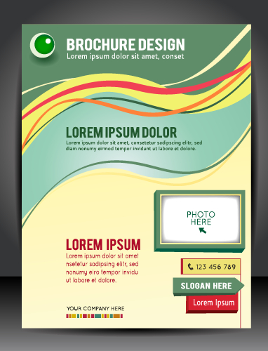 Modern business flyer and cover brochure vector material 04