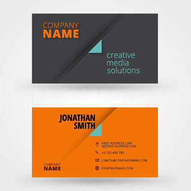 orange business cards business 