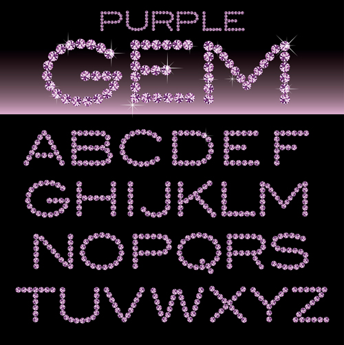 Ornate diamond alphabet font vector 03