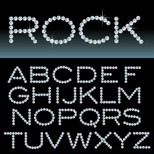 ornate font diamond alphabet 