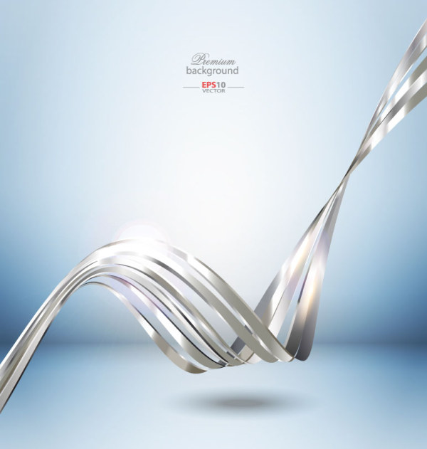 Silver dynamic lines 3D background vector