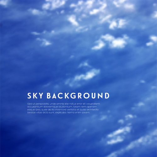 Sky with cloud blue background vector 03