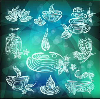 Creative Spa design element vector set 03