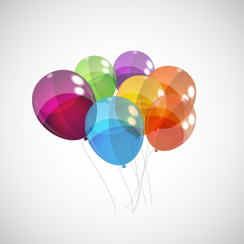 Transparent colored balloons vector background 03