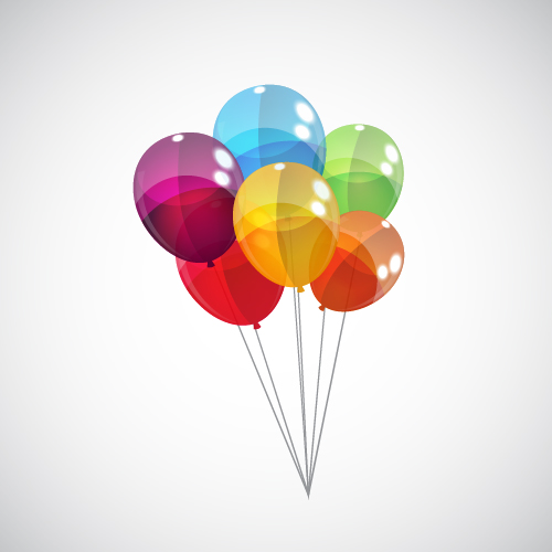 Transparent colored balloons vector background 06