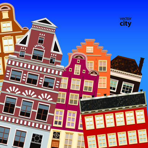 Vector city building creative illustration 01
