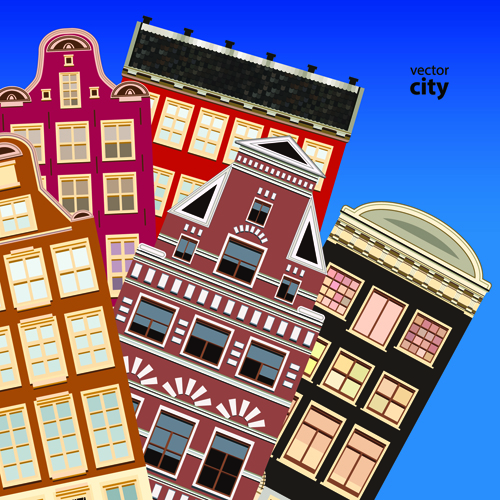 Vector city building creative illustration 05