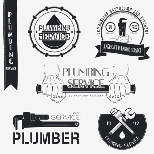 service Plumber logos labels 