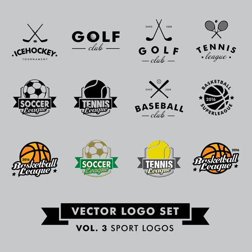 Vector sport logos design set 01 Vector sport logos design set 01