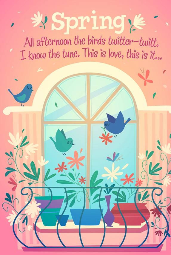 Window bird and flower vector