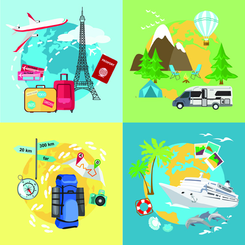 World travel design elements vector illustration 04 World travel design elements vector illustration 04