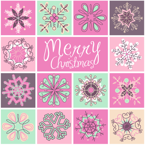 Vintage xmas elements vector 03