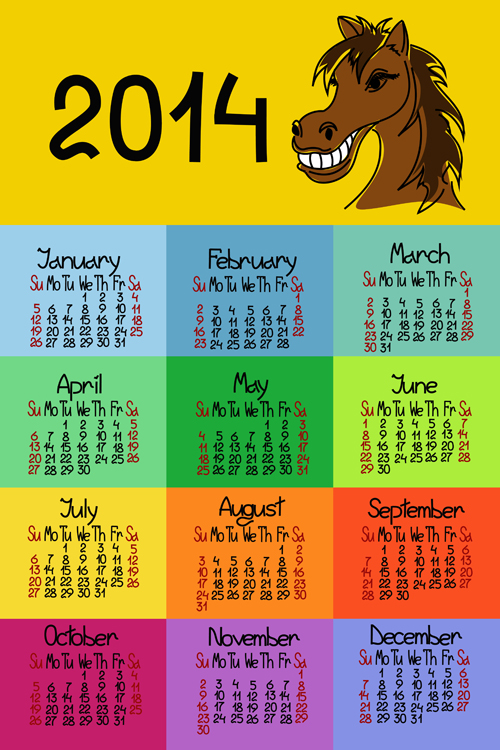 year horse calendar 