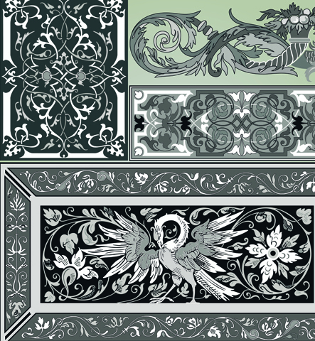 vintage ornament elements element calligraphic border 