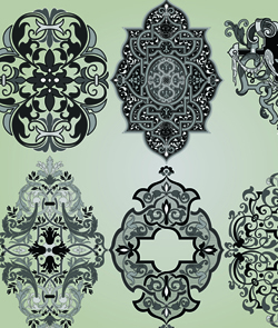 Vintage Calligraphic border frame and ornament vector set 04