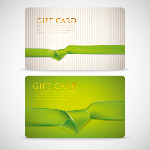 Ribbons knot card vector 02