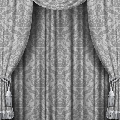 luxurious curtains colored vector 03