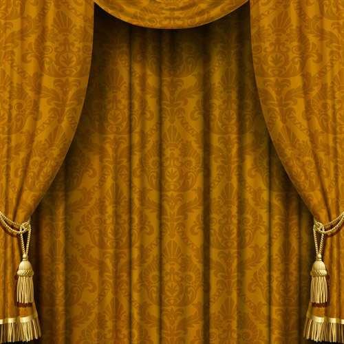 luxurious curtains colored vector 04