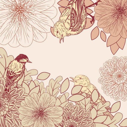 Pink birdie pattern background graphics vector Pink birdie pattern background graphics vector