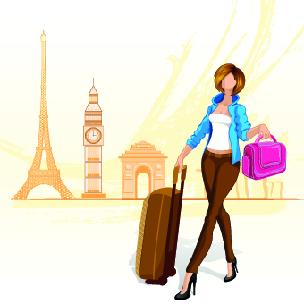 Stylish women vector illustration set 05