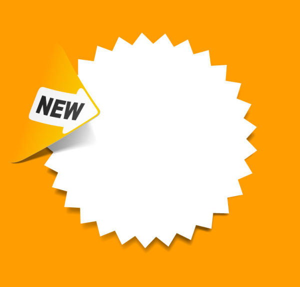 Black and yellow Stickers template vector 04
