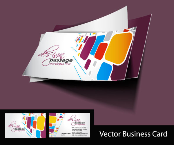 Abstract Creative business cards vector set 05