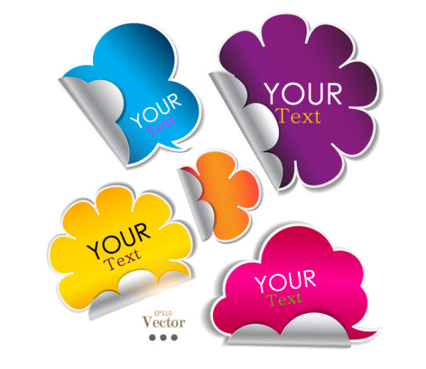 Cute Stickers and labels vector 01