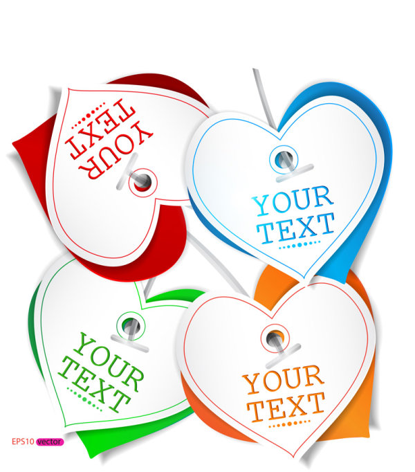 Cute Stickers and labels vector 02