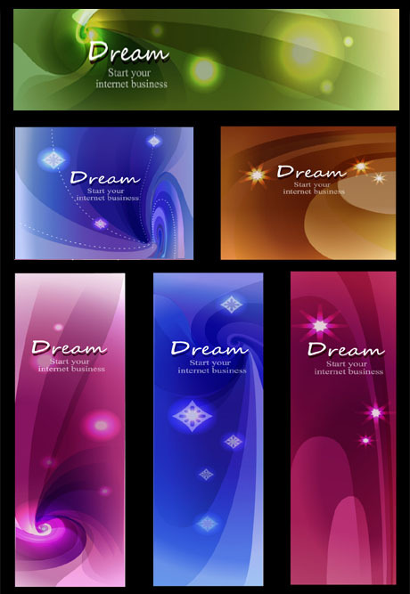 Abstract dreamlike patterns design elements