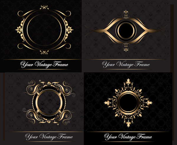Elements of classic decorative pattern background vector
