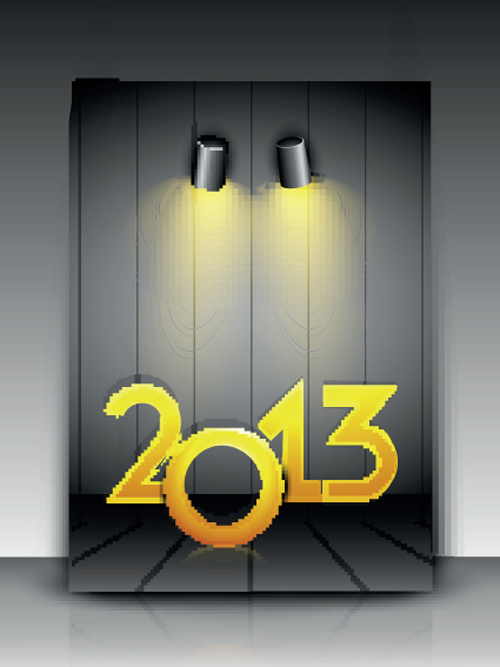 Set of 2013 Beautiful greeting card vector 05