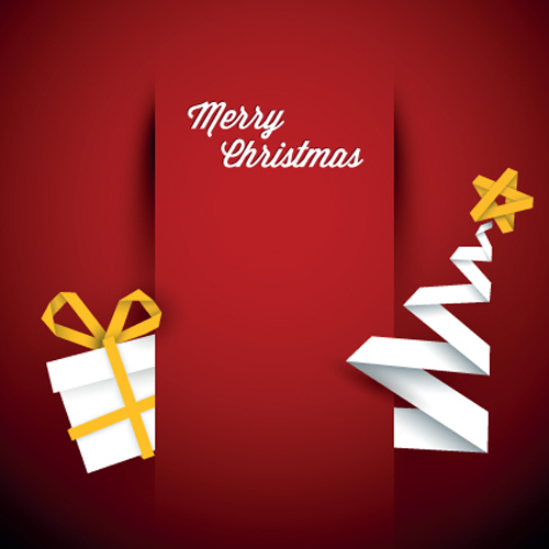 Set of 2013 Origami Christmas vector material 02