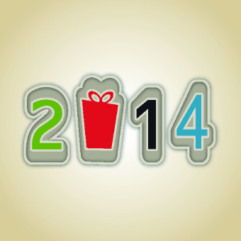 2014 New Year design elements vectors 04