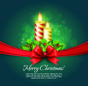 2014 Christmas red bow vector background 04