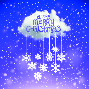 2014 Christmas snowflake with cloud background 01