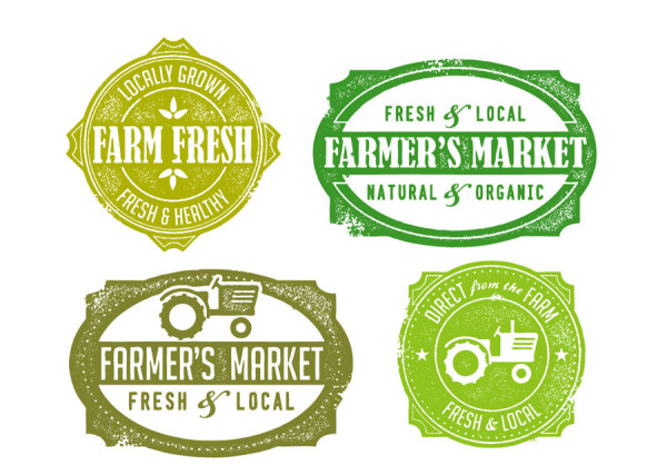 Green labels design vector 05