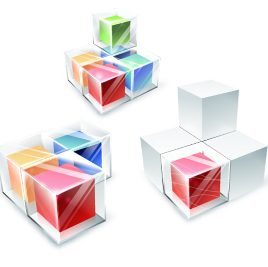 vector background transparent cube colored background 
