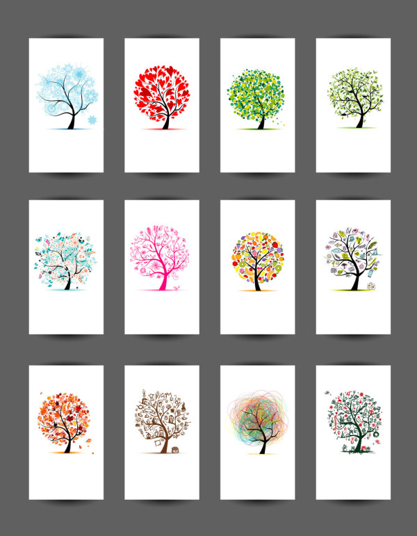 tree cards card abstract 