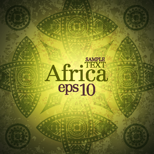 African style elements background vector set 01