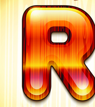 wood styled of Alphabet vector graphic 18