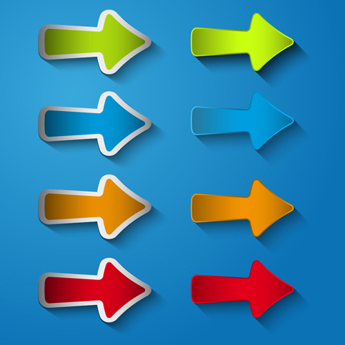 Arrows stickers creative vector