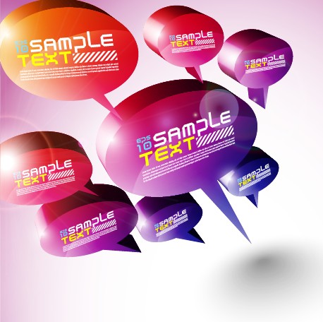 Backgrounds with 3D shapes vector graphic 02