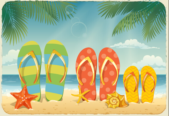 vector background summer holiday beach background 