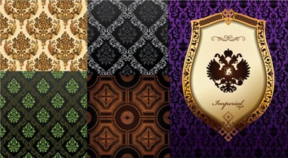 Bright background with classical pattern vector Bright background with classical pattern vector